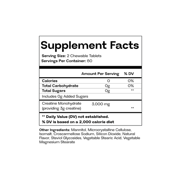 Creatine Monohydrate Chewable Tablets